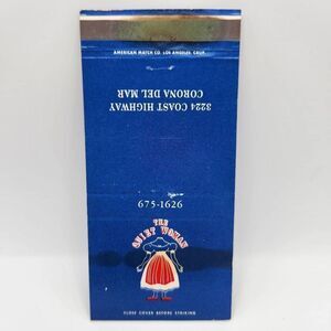 Vintage Matchbook The Quiet Woman Restaurant Corona Del Mar Newport Beach Califo